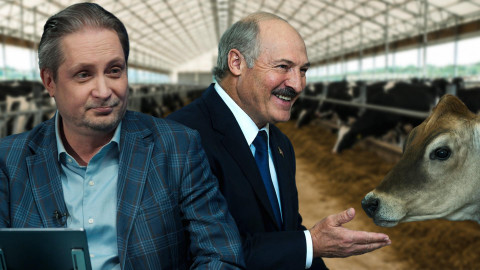 Lukashenko is shown what a properly run dairy farm should look like